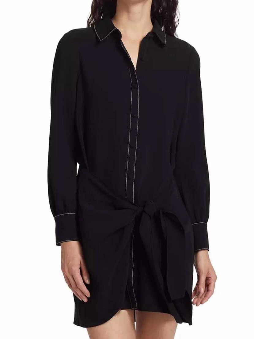 Cinq A Sept - Crepe Gaby Wrap Skirt Shirt Dress, Size 8